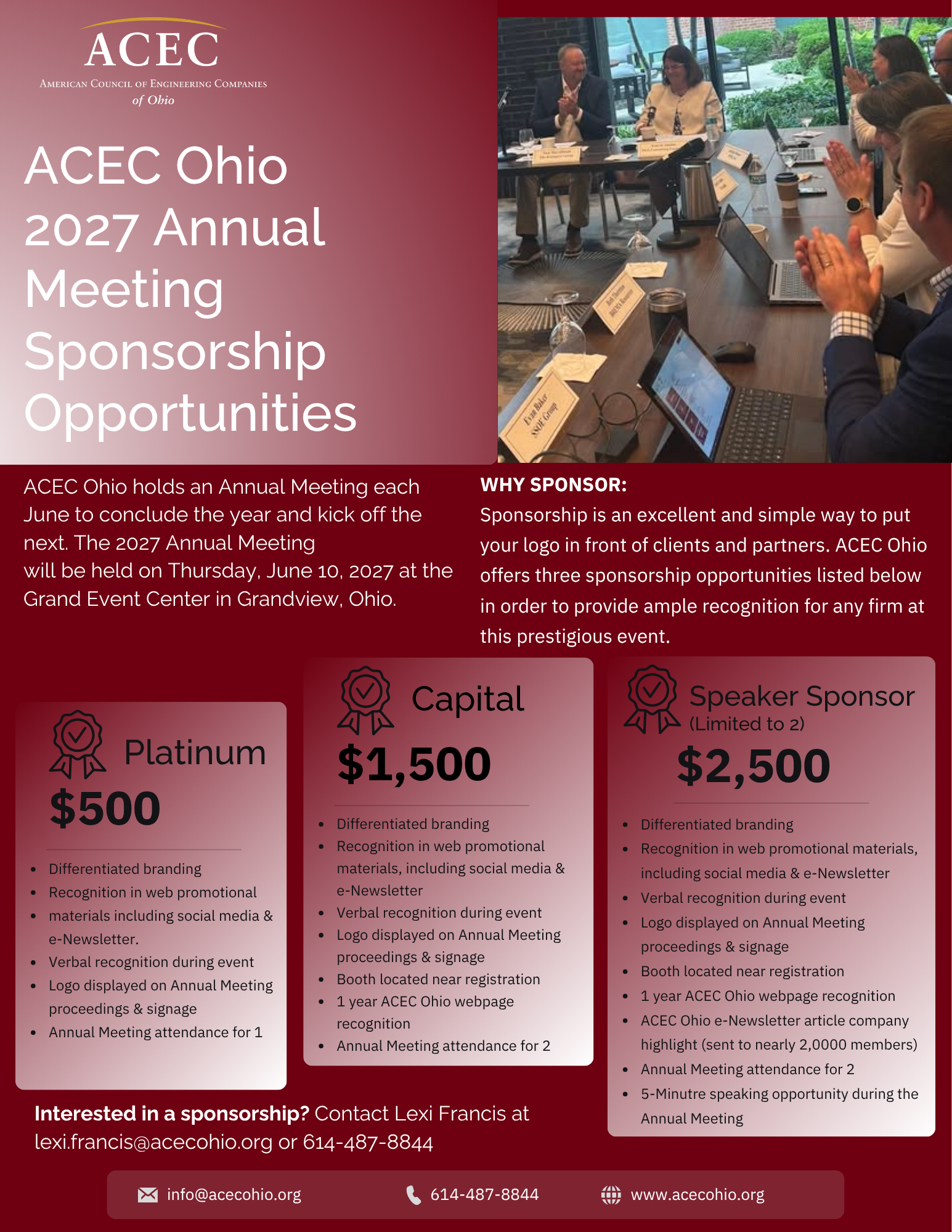 Annual Meeting Sponsorship Flyer