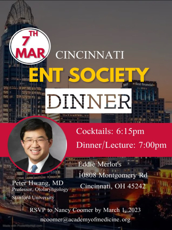 Ent Society Dinner March 7 Peter Hwang Md