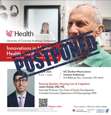 University Of Cincinnati Innovations In Hearing And Research Symposium Invite Postponed Page 0001