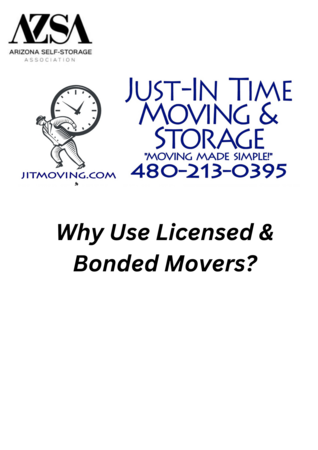 Just In Time Why Use Licensed & Bonded Movers