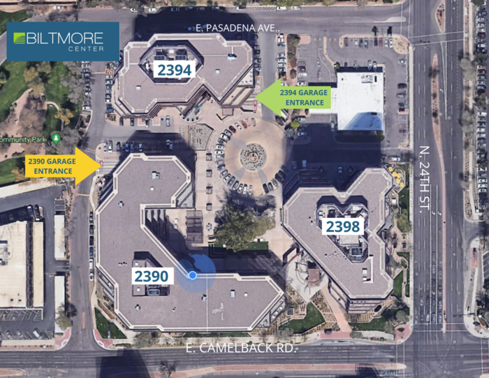 Biltmore Garage Parking Access Map