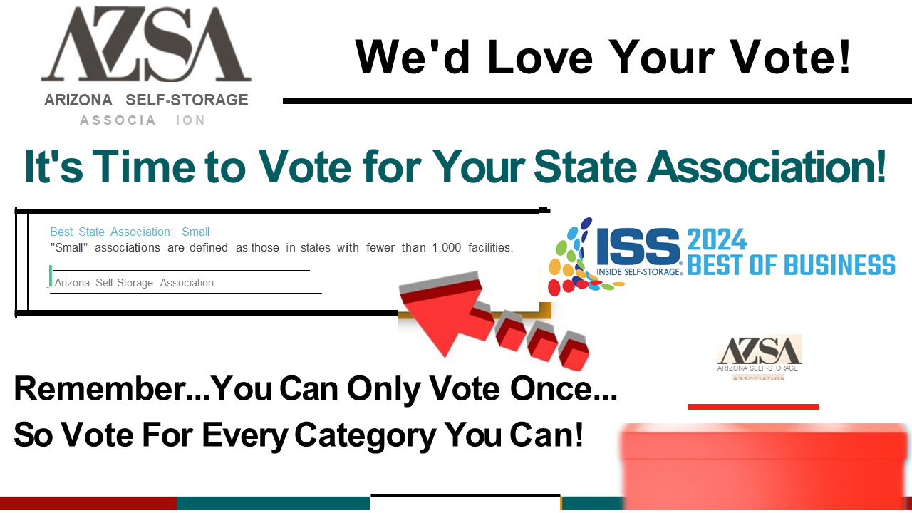 Tomorrow - Last Day to Vote! Time to Vote ISS Best of Business 2024! Please Vote: AZSA - Best State Association (Small) Thank You!
