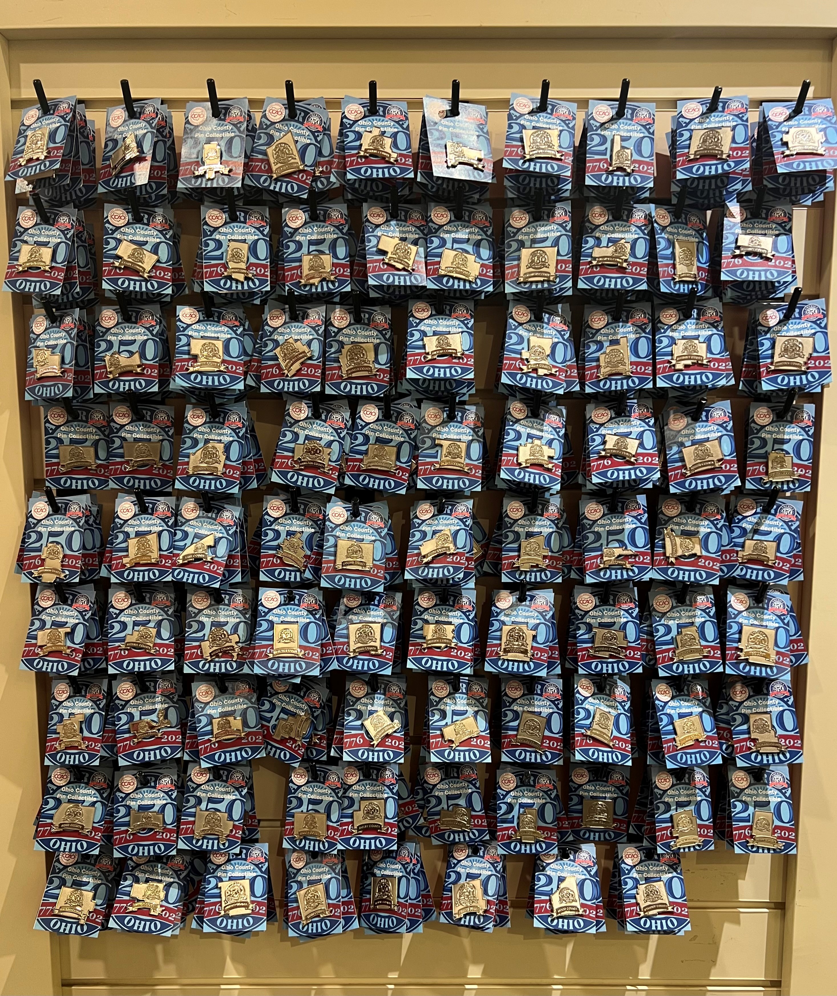  Limited-Edition America 250 Ohio County Lapel Pins Now Available at the Ohio Statehouse Museum Shop