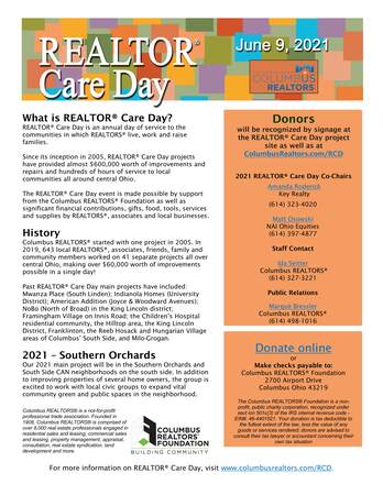 Realtor Care Day 2021 Flyer