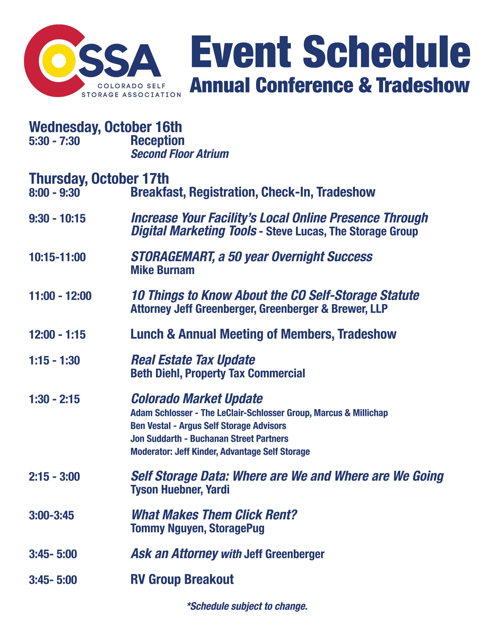 2024 Annual Conference & Tradshow Agenda