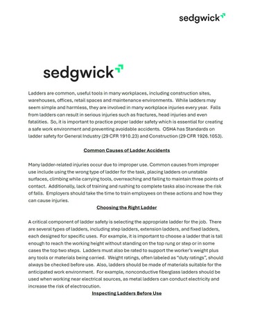 Sedgwick Ladder Safety