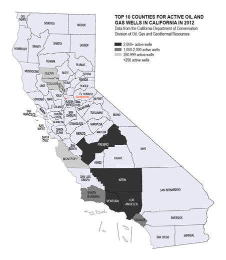 Top 10 California Counties Active Oil & Gas Wells
