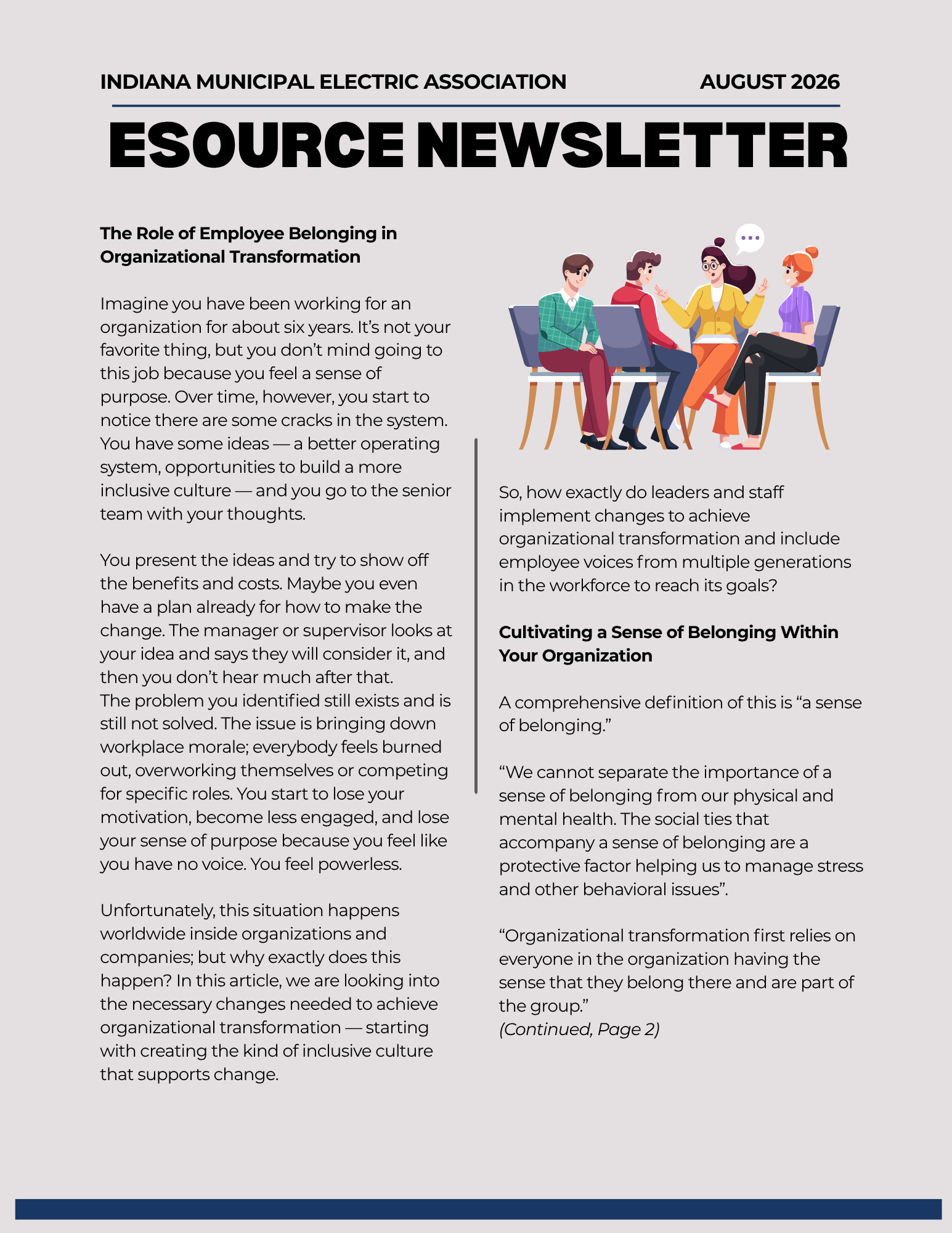  August eSource Newsletter: The Role of Employee Belonging in Organizational Transformation