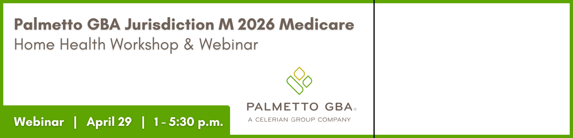 2026 Palmetto GBA Jurisdiction M Medicare Webinar Banner