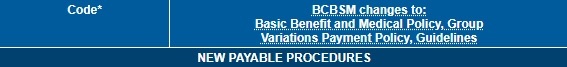 BCBSM Billing Chart