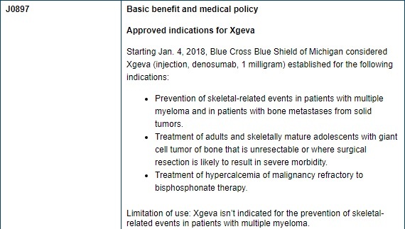 BCBSM Billing Chart