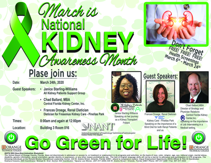 Kidney Awareness Month Event at OTC