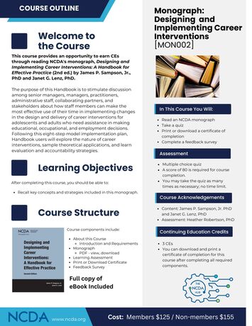 Course outline -Monograph- Career Interventions