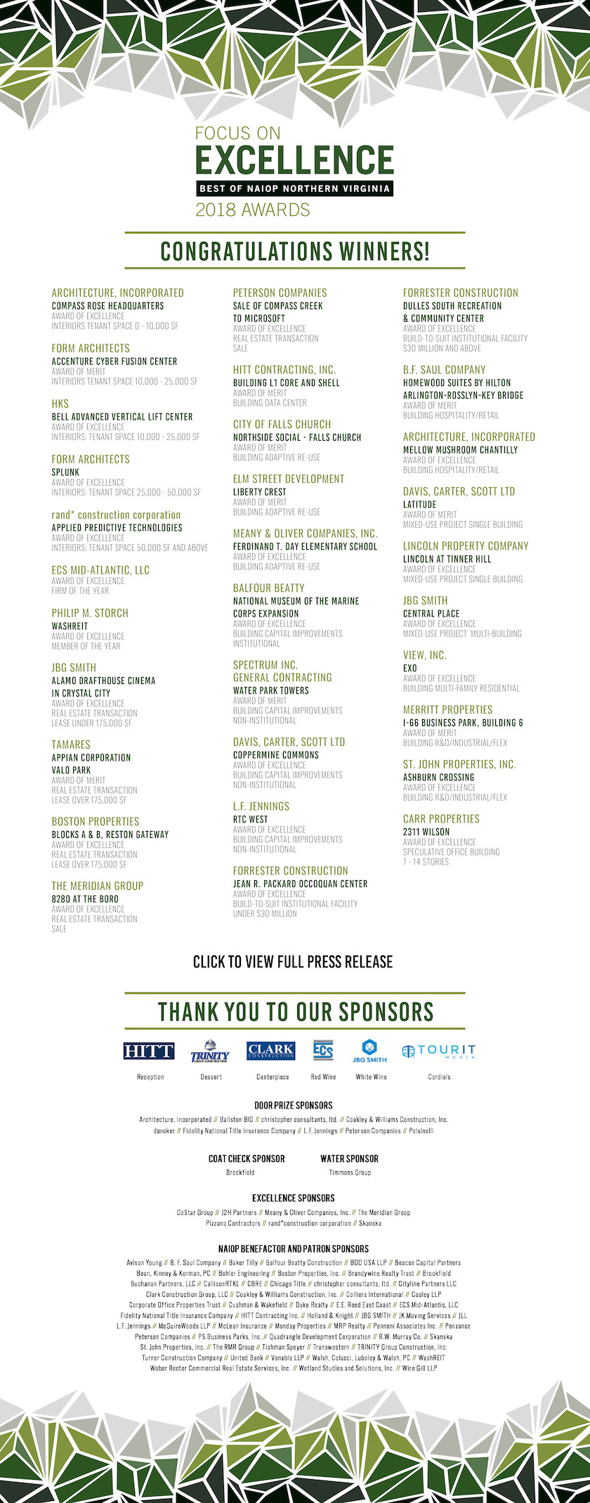 Press Release With Sponsors