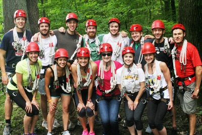 University of Cincinnati EM Residency PGY-1s gather for team-building exercises at Camp Joy