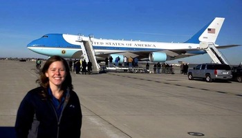 Dr. Kreiger in front of Air Force One