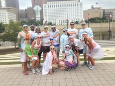 Doctors Hospital residents participate in a Color Run in downtown Columbus