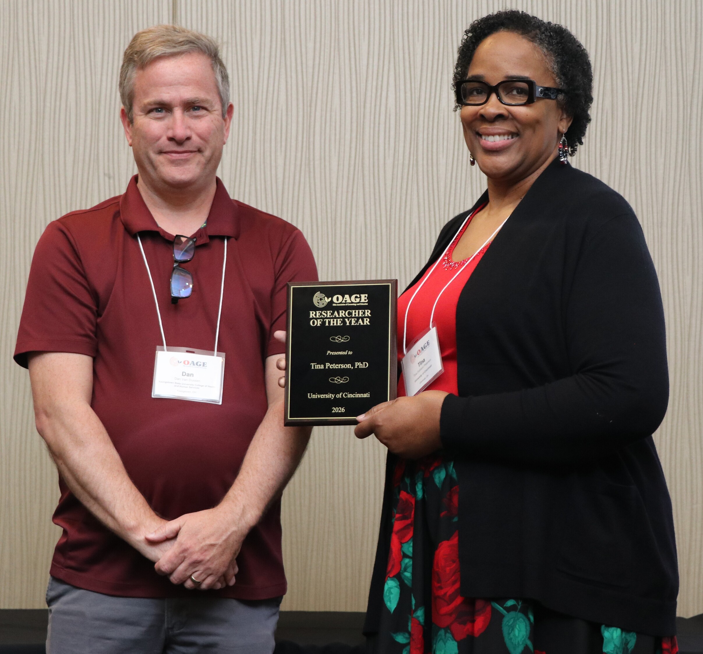2026 OAGE Researcher of the Year - Dr. Tina Peterson University of Cincinnati