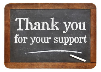 Thank You For Support Chalkboard