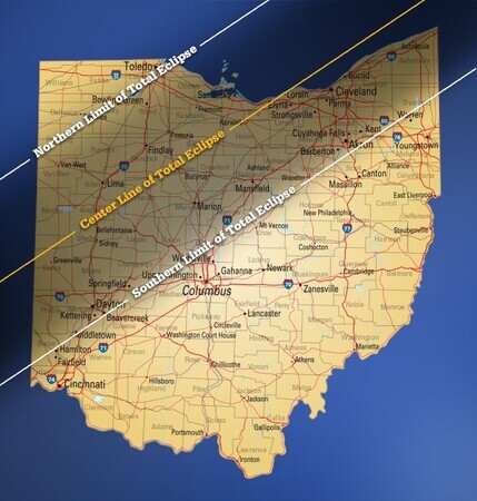 Ohio Eclipse Map