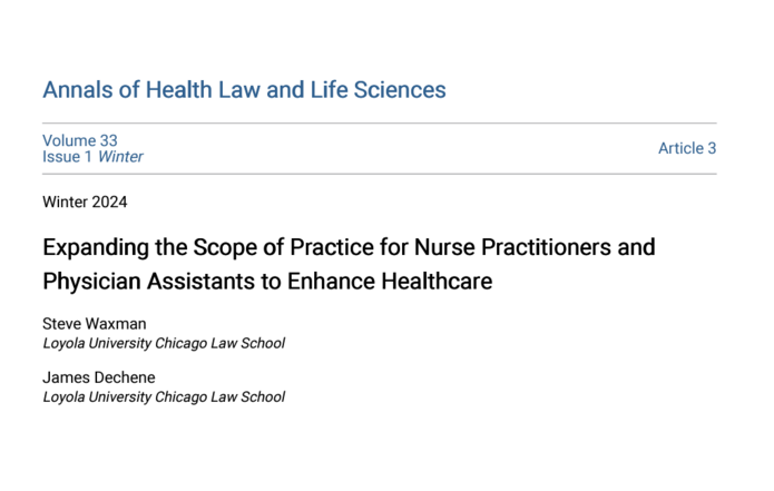 New Research: "Expanding the Scope of Practice for Nurse Practitioners and Physician Assistants to Enhance Healthcare"