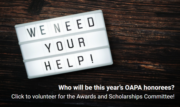 2024 OAPA Awards and Scholarships Committee Volunteers