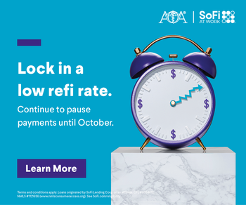 SoFi ad - pause payments until October 2021