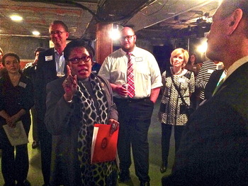 Rep. Marcia Fudge speaks during the OU-HCOM Congressional Reception