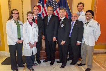 Speaker of the House John Boehner with students OU-HCOM Dean Ken Johnson DO AOA President-Elect Robert S. Juhasz DO and AOA Past President George Thomas DO