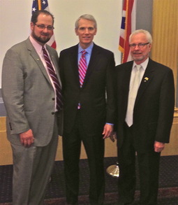 Sen. Rob Portman with OOA President Robert L. Hunter DO and OOA Executive Director Jon F. Wills