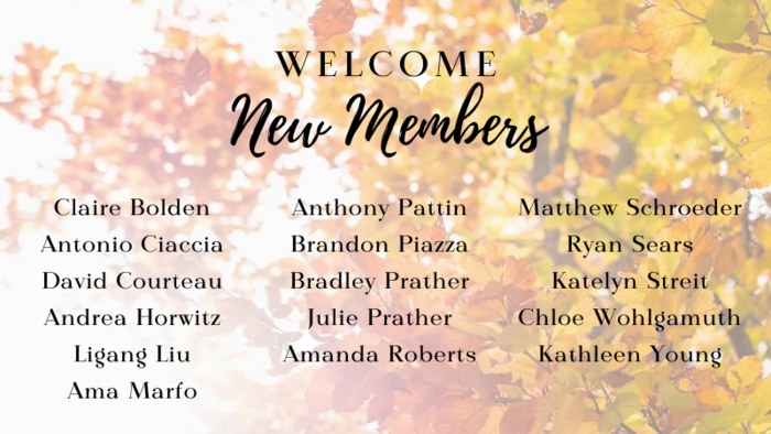 Welcome October New Members!