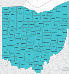 Projected Losses for Healthy Ohio Map