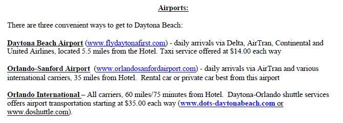 Daytona Beach - Airport Options
