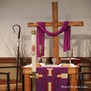Altar And Cross In Purple 3x3