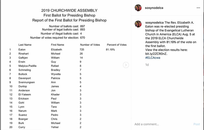 Bishop Election Ballot Cwa 2019 Instagram