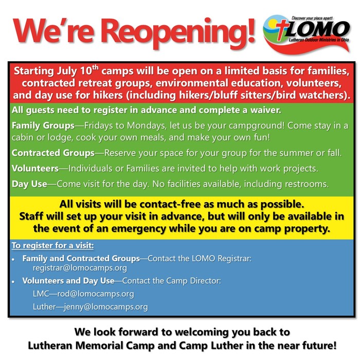 LOMO Re-Opening July 2020 Announcement
