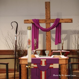 Altar And Cross In Purple 3x3